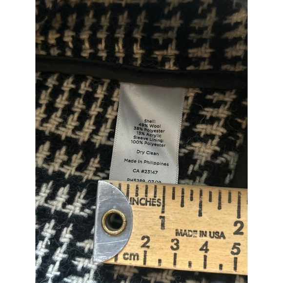 Talbots Houndstooth Blazer Womens Size 10 Black White Career Jacket - Picture 7 of 7